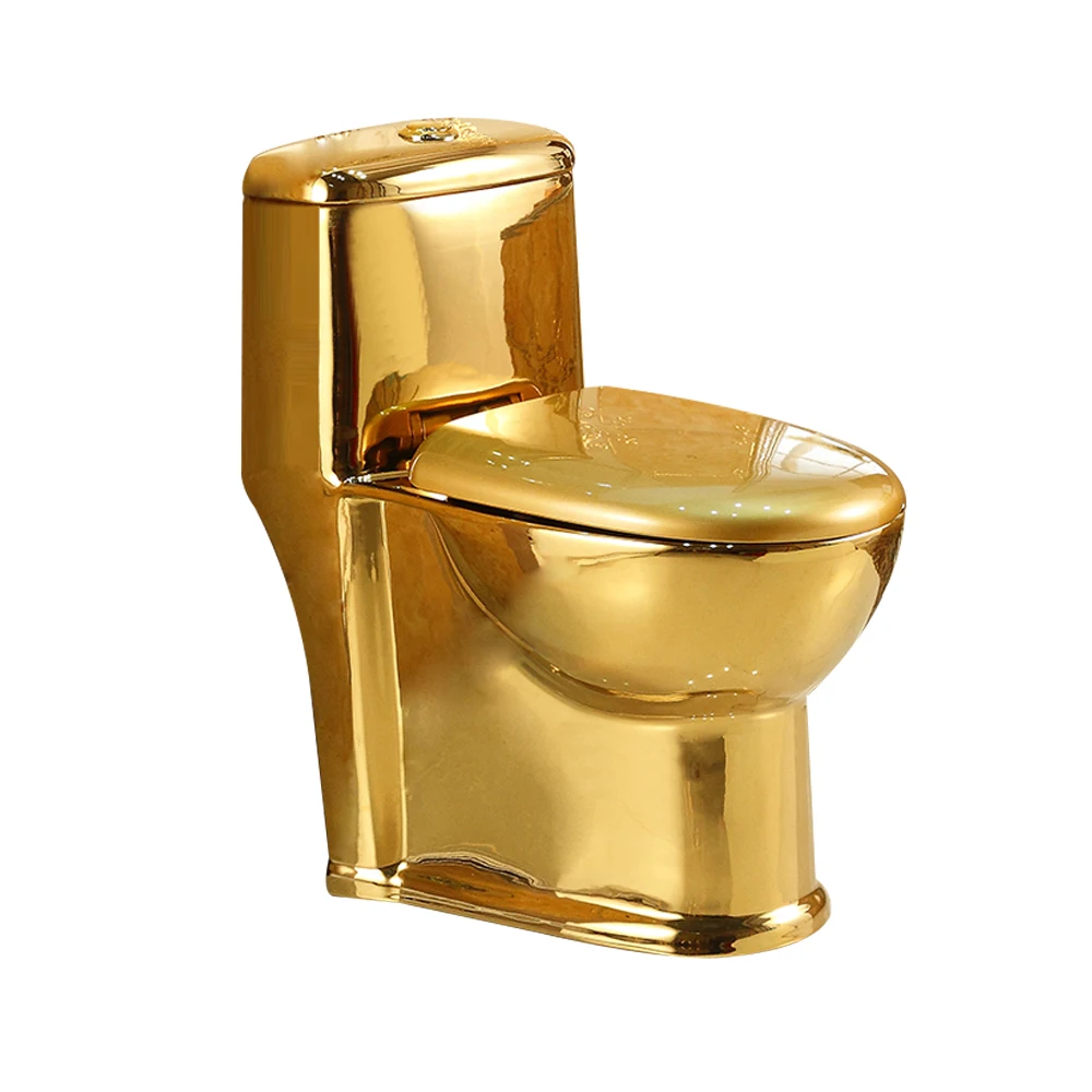 
High quality ceramics flush toilet luxury gold toilets for bedroom 