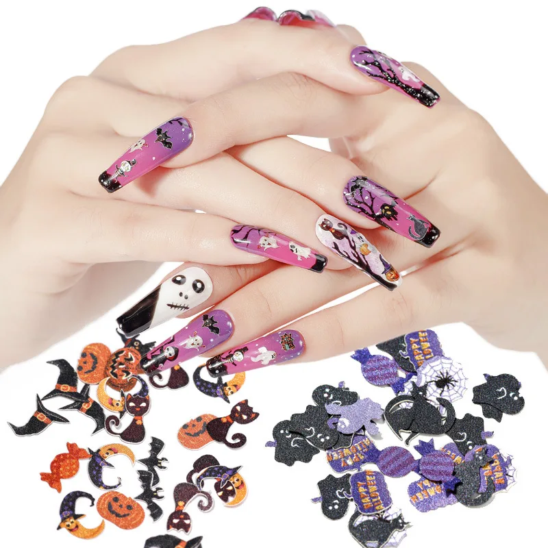 
2020 Halloween Nail Decals Holiday Decoration Pumpkin spider Patterns Designers Nail Art Stickers For DIY 