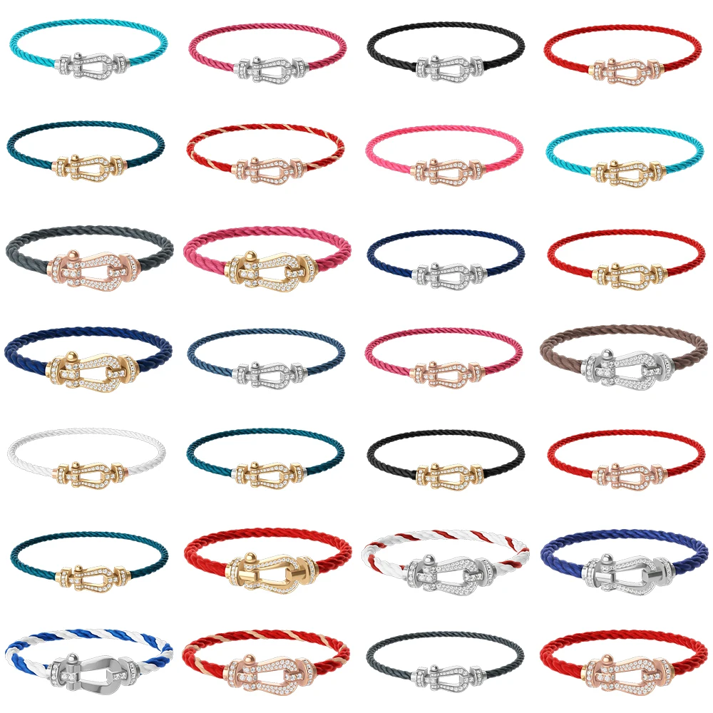 Высококачественный модный браслет Fred с подковой и линией * 8-гладкий полубриллиантовый для повседневной носки в стиле вечеринки