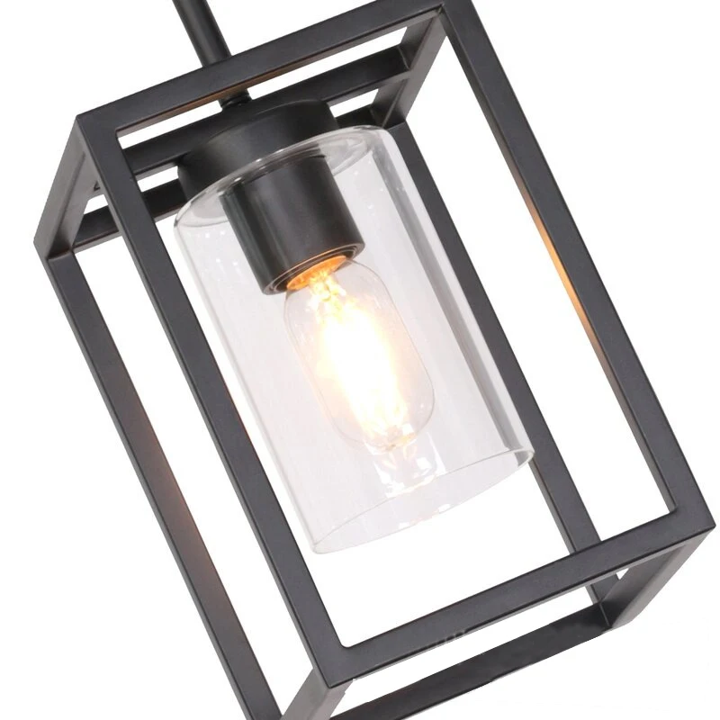 Vintage Lamp Black Retro Industrial Iron Metal Wire Basket Cage Style Light Durable Glass Shade