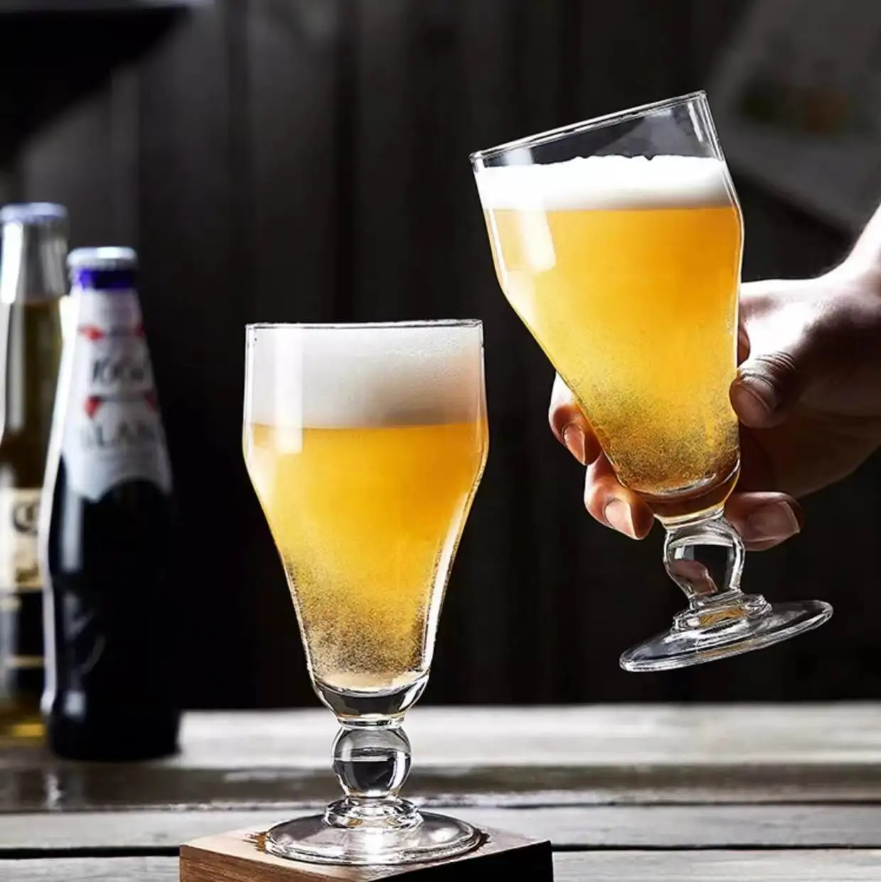 450ml Juice Goblet Wholesale Milkshake Dessert Slushy Glass Cup With Short Stem Unique Craft Beer Stemware Stemmed Tumbler 60547