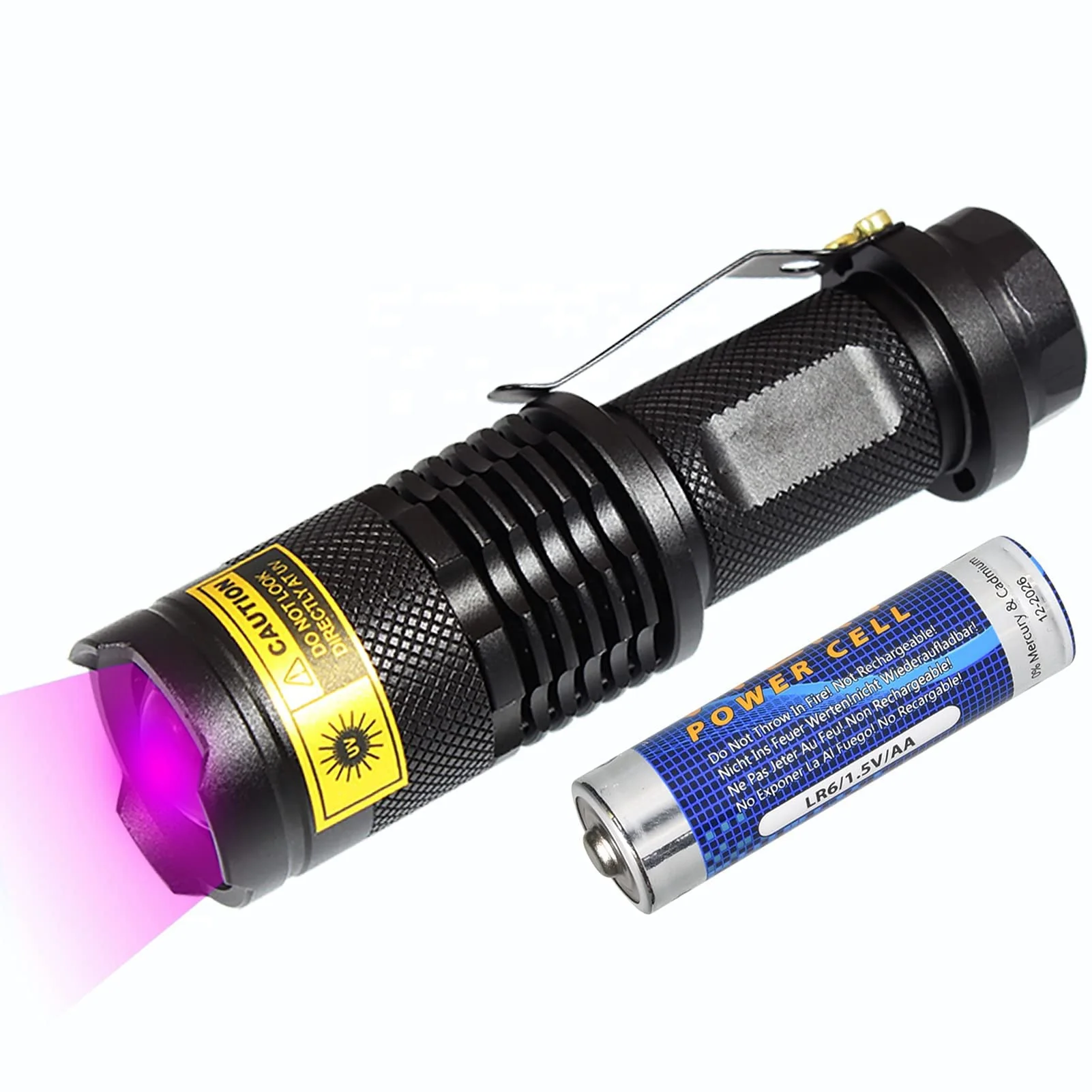 LINLI AA аккумулятор зажим для питания УФ-факел 365-395nm ультрафиолетовый фонарик светодиодный IPX4 Мини