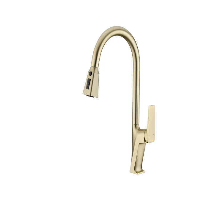 Gold Kitchen Bathroom Faucet Shower Head Spray With Extend Pull Out Kitchen Faucet Sink