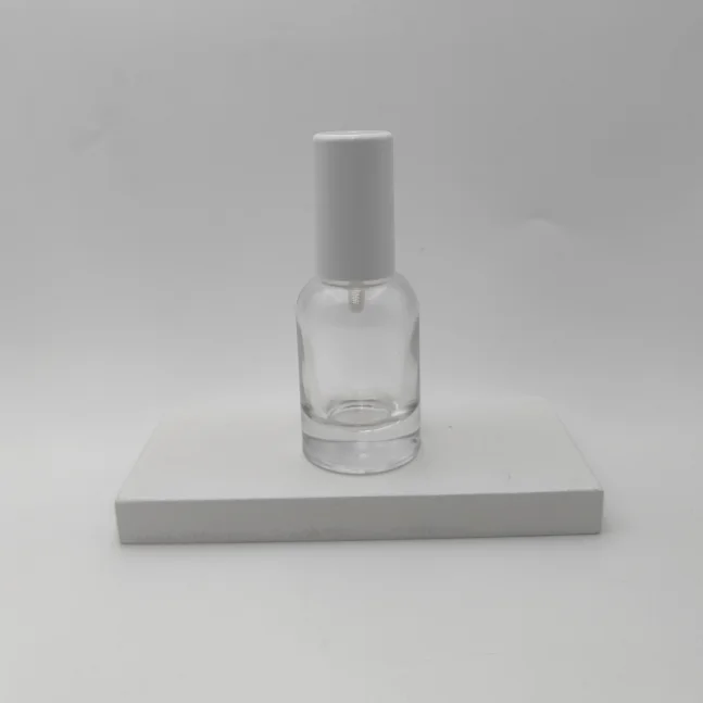 Hot Market Style Straight Round Shoulder With Circular Arc 30ml Liquid Foundation Glass Bottle With High Lid