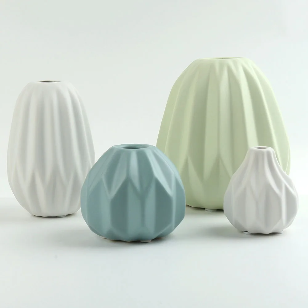 Matte White Blue Green Gray Made In China Bud Home Decor Ornament Vase Ceramic