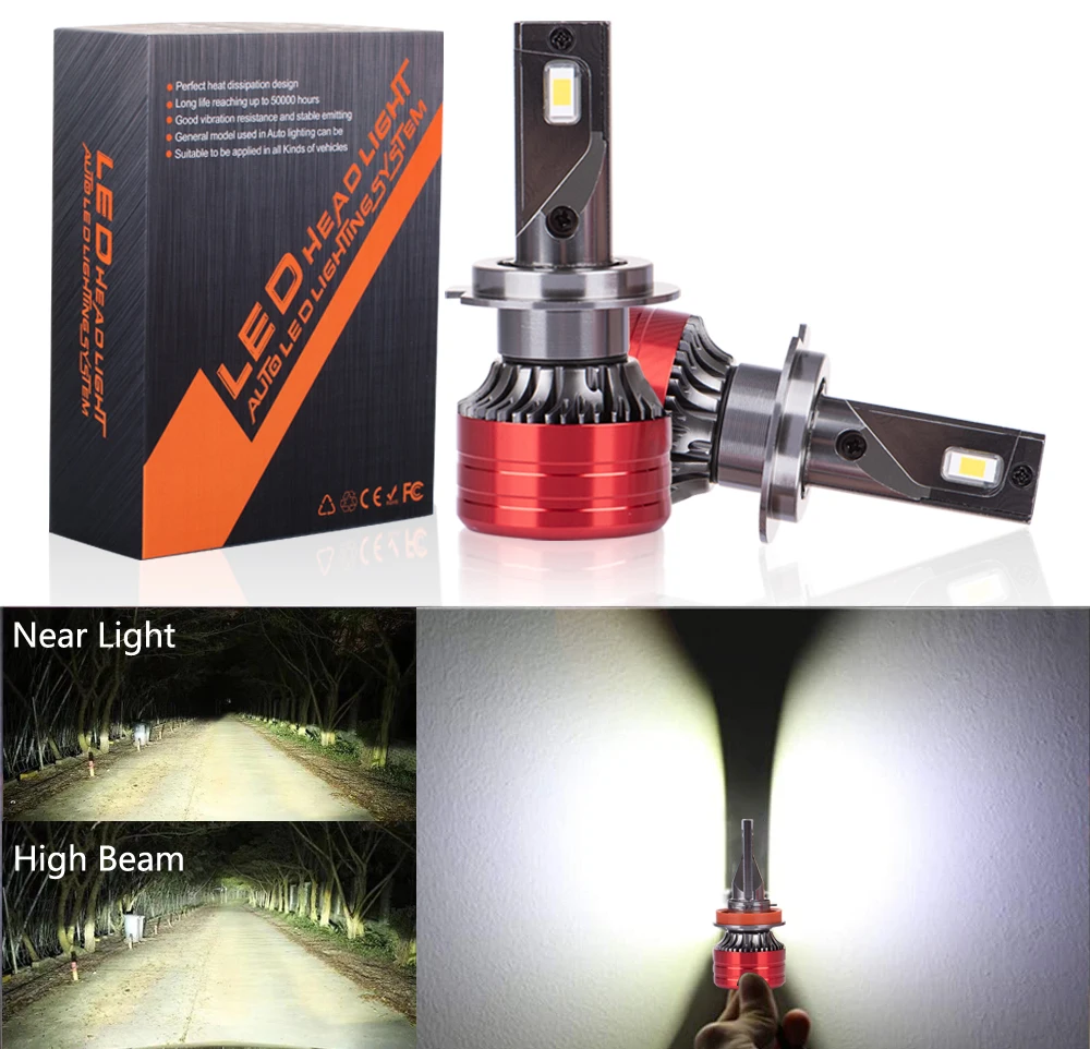 V13 3570 Chip 22000LM 100W 6000K Car Led lights H7 led headlight price H1 H7 H11 9005 9006 Car Led Headlight csp