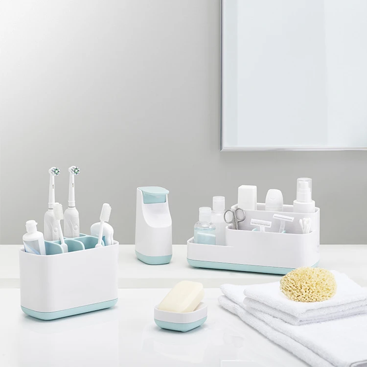 Factory Wholesale Fancy Bathroom Stand Portable Unique Plastic Toothbrush and Toothpaste Holder Organizer