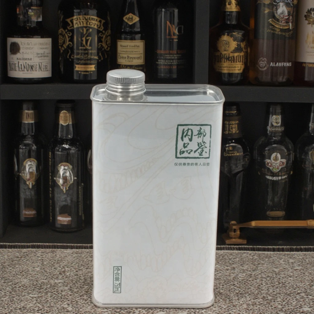 Rectangular Stainless Steel Metal Alcohol Cooking Oil Can