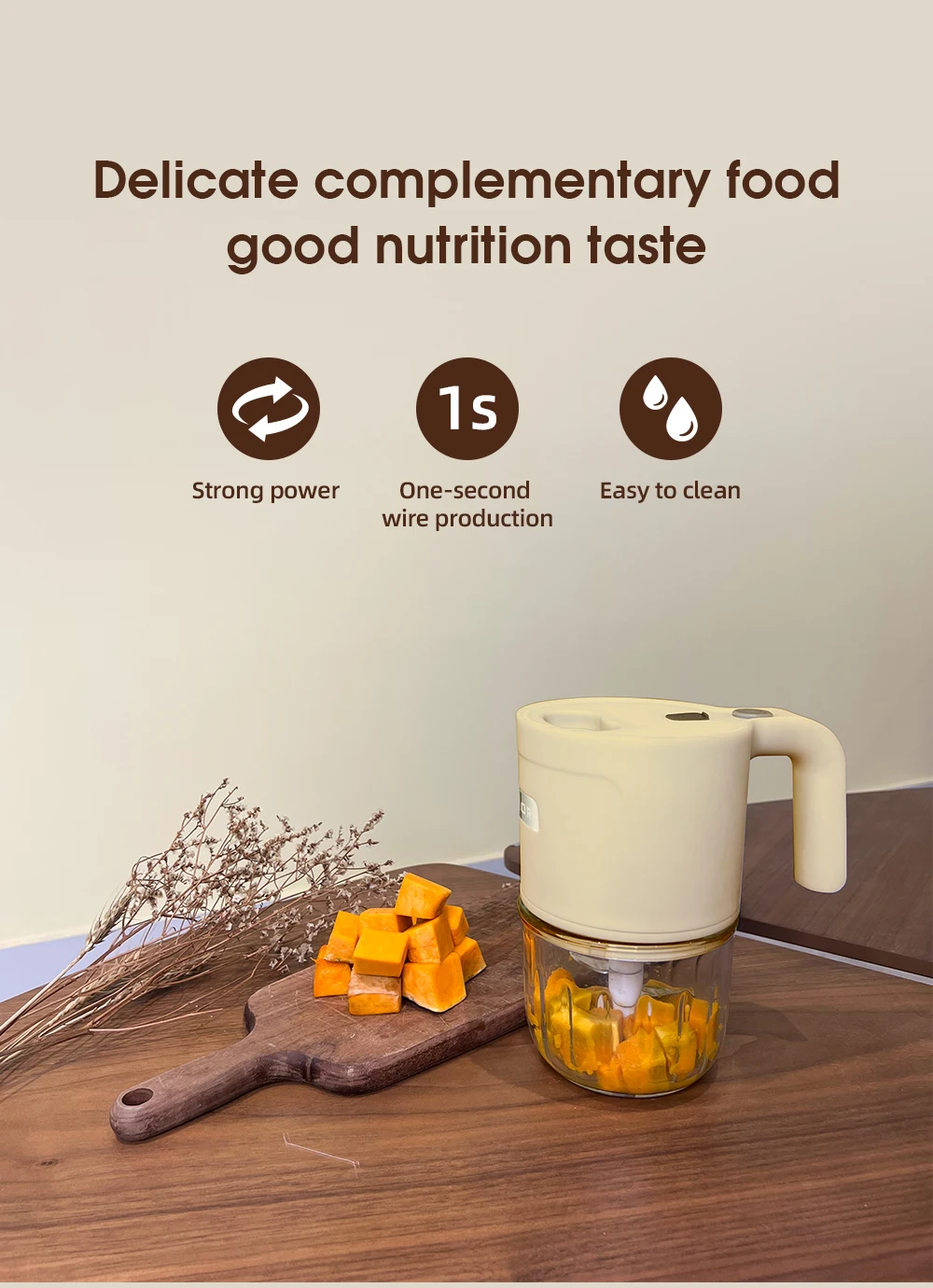 Factory Prices Custom Hand Food Mixer Cordless Stand Mixer Small Grinder Portable Wireless Mini Baby Food Chopper Blender