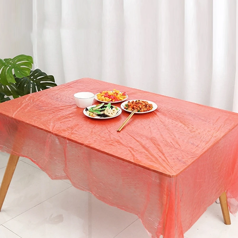 Водонепроницаемый простой удобство прямоугольные одноразовые скатерти из переработанного пластика скатерть