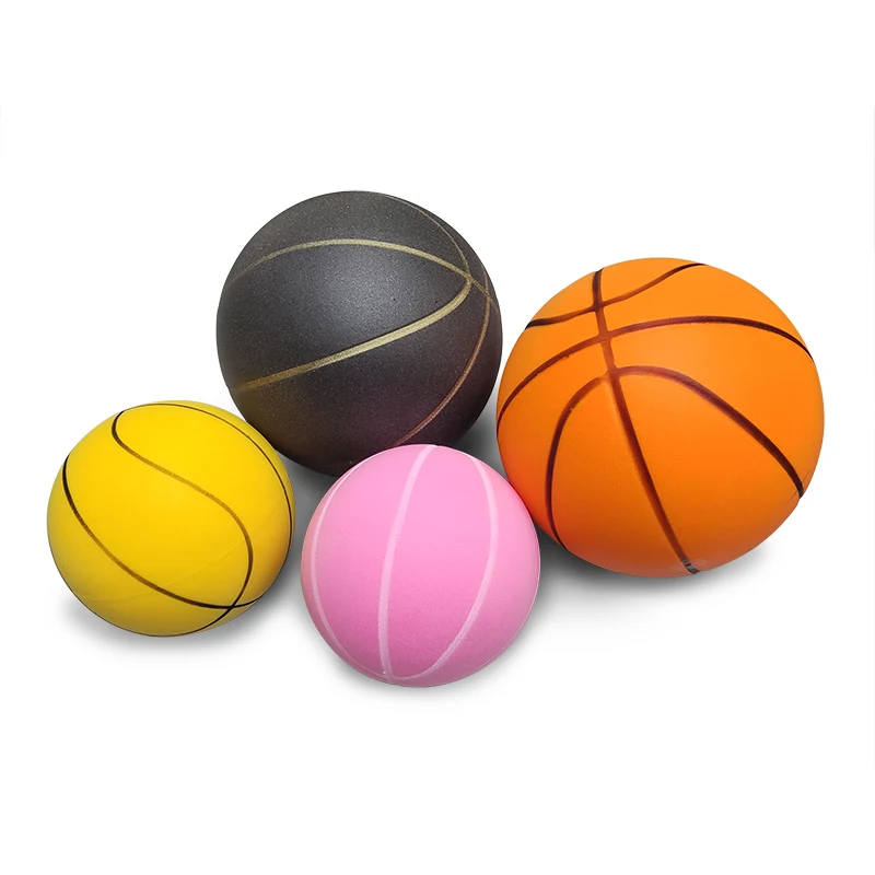 Custom Logo Sponge Toy Ball Silent Basketball Indoor Quiet Bouncing Balls Soft Silent Bouncy Foam Ball