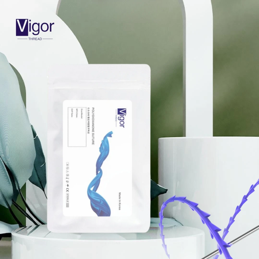 Vigor wholesale pdo thread lift nasal tip treatment gold thread face lift pdo cog 6d thread 19g 18g 100mm 120mm