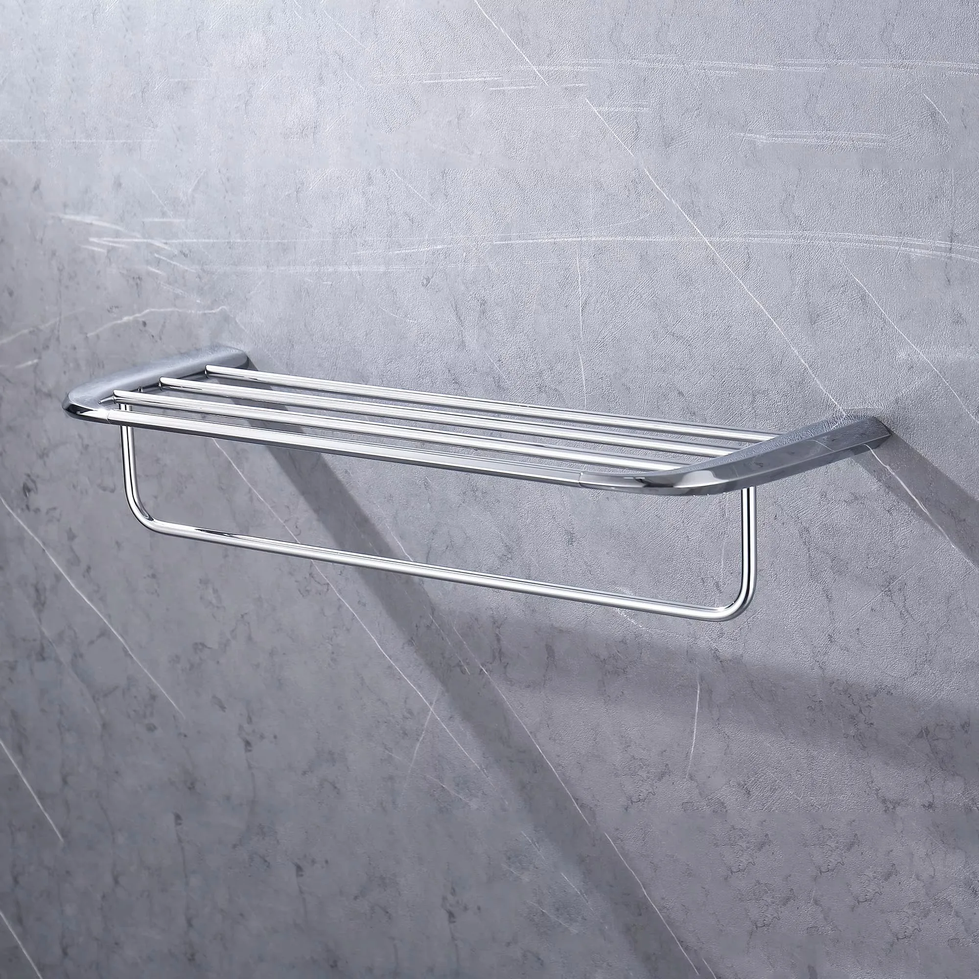 Modern Hotel Bathroom Accessories Set Wall Mounted Shelf Towel Rack Holder Chrome 304 Stainless Steel Towel Hanger Bar