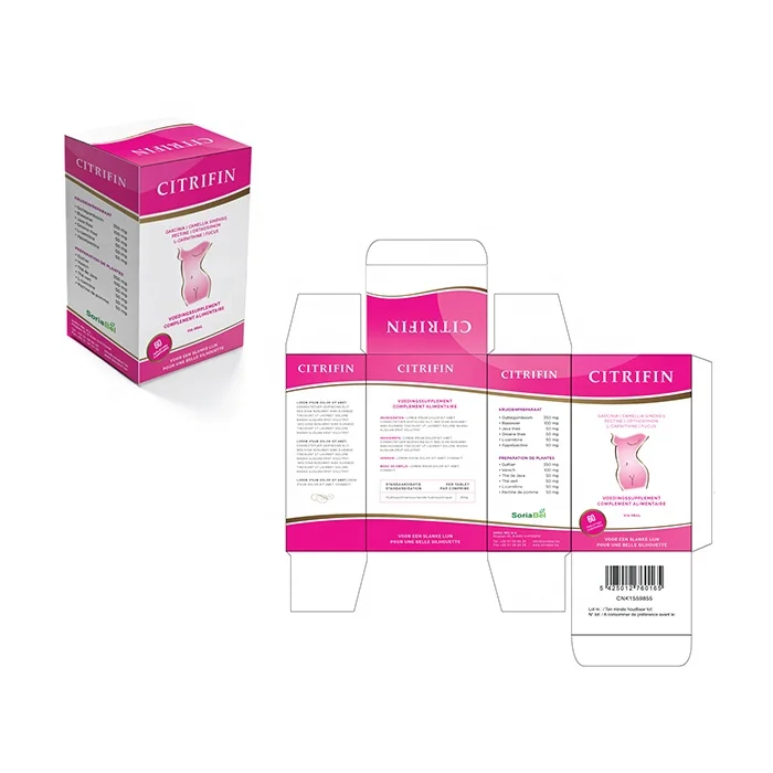 custom made eco friendly foldable paper packaging boxes for health care nutritional supplement product
