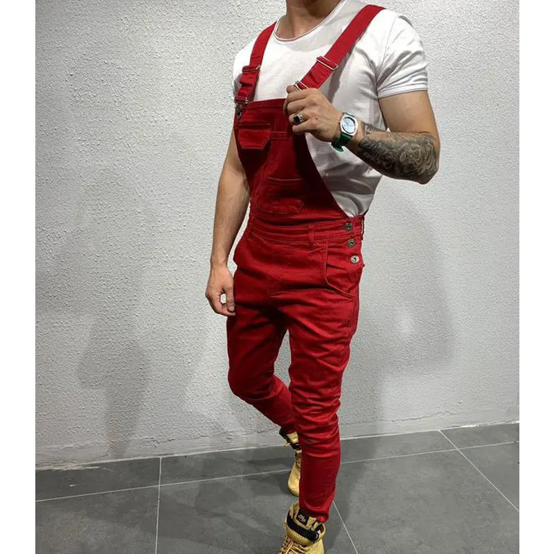 Wholesale OEM fashion best quality men 100% cotton denim overall tapered leg jumpsuit