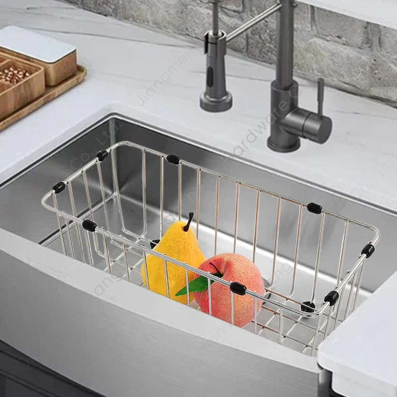 Sink Drain Fruit Basket Drainer Home Organization Tableware Draining 304 Stainless Steel Storage Rack Kitchen Dish Drying Rack