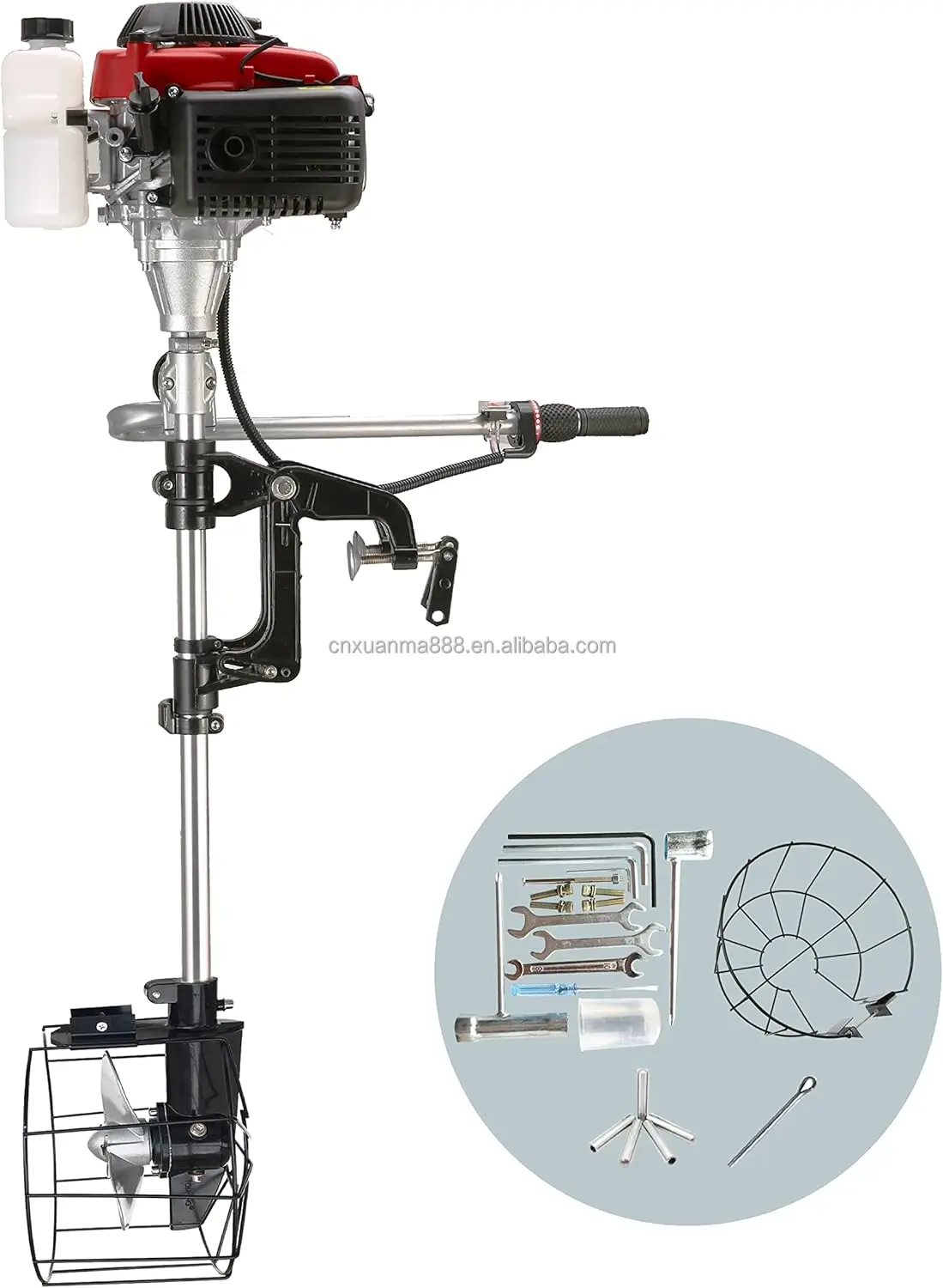 Outboard Motor Boat Engine 4 Stroke 4.0 HP Marine Boat Motor with Air Cooling System and Manual Pull Start