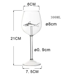 Shark Wine Glass Goblet With Box-Fun Novelty for Wine Lovers Party Christmas Halloween And Celebration