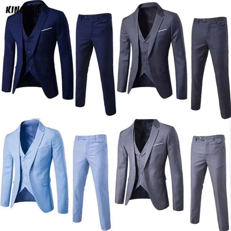 
Fast Ship 9 Colors Men Slim Fit One Botton Wedding Suit (Blazer+Pants+Vest) 3 Pieces Men Business Formal Suit 