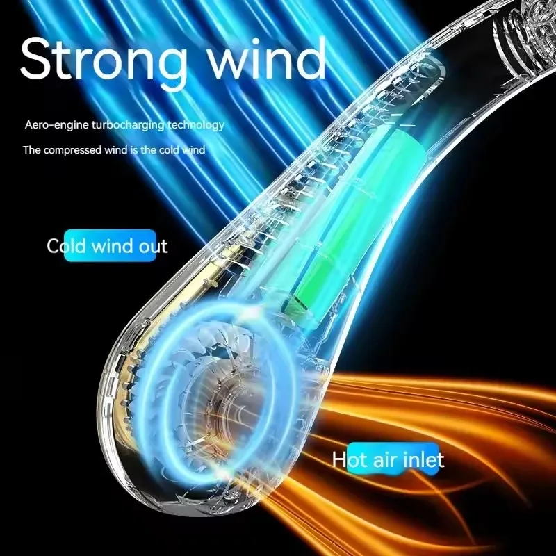Portable Mini Hanging Neck Fan Digital Display Power ventilador Bladeless Neckband Fan Air Cooler USB Rechargeable Electric Fans