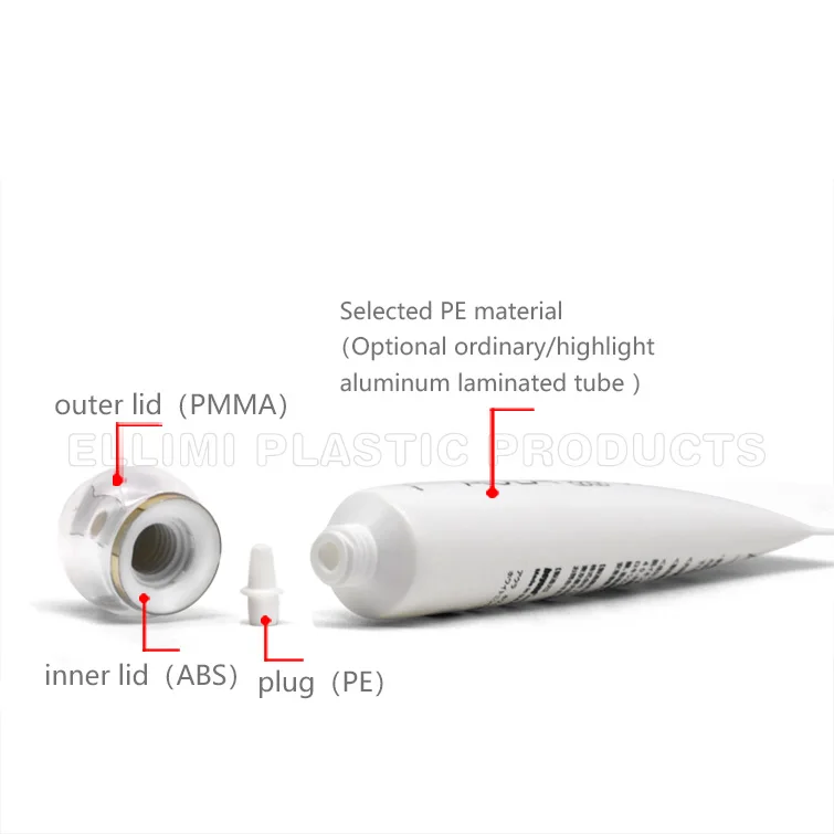22mm Acrylic Sphere Cap Soft Tube ELM-199 offers a sophisticated solution for cosmetic packaging needs.