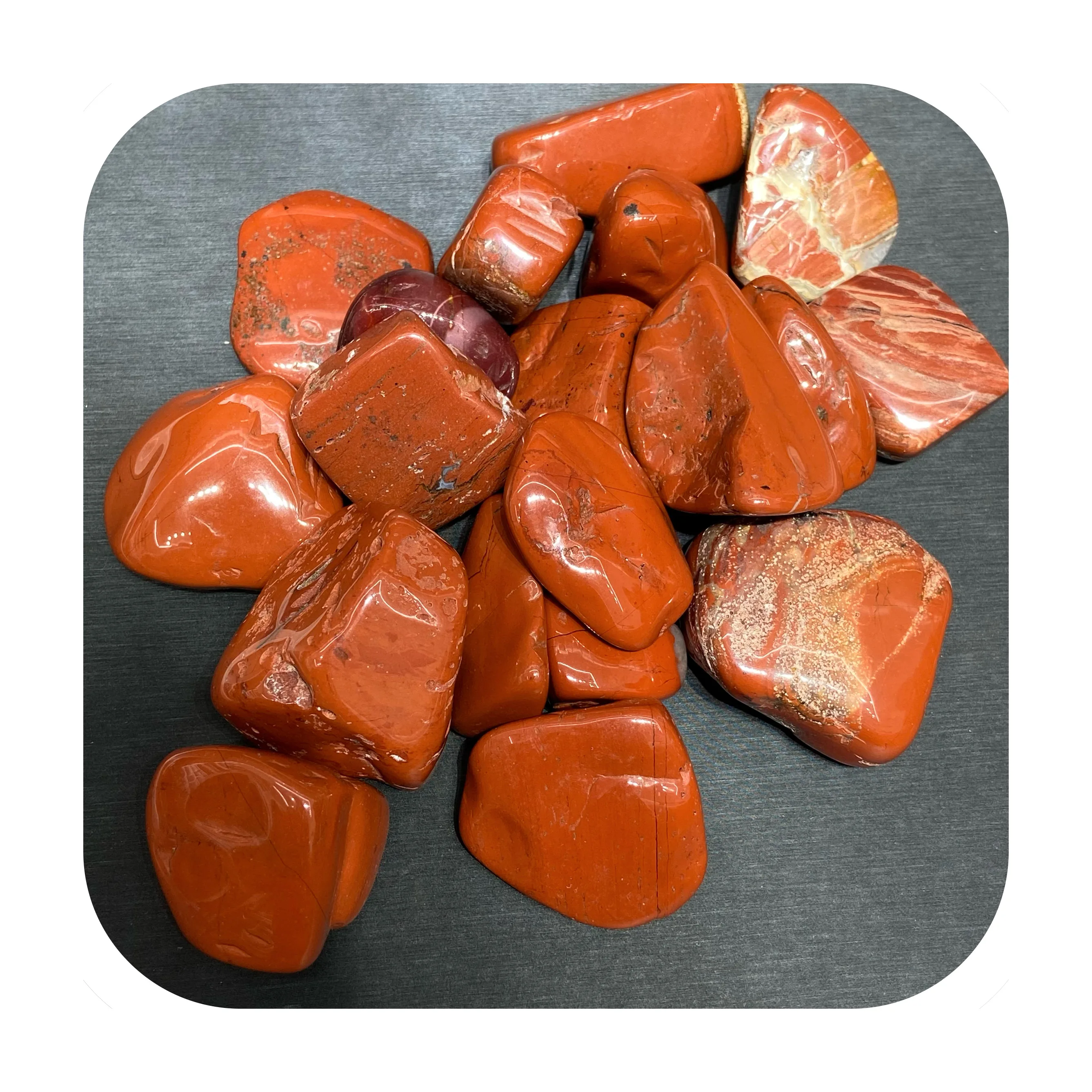 
New crystal treated stone natural red jasper polished irregular stone crystal decoration 