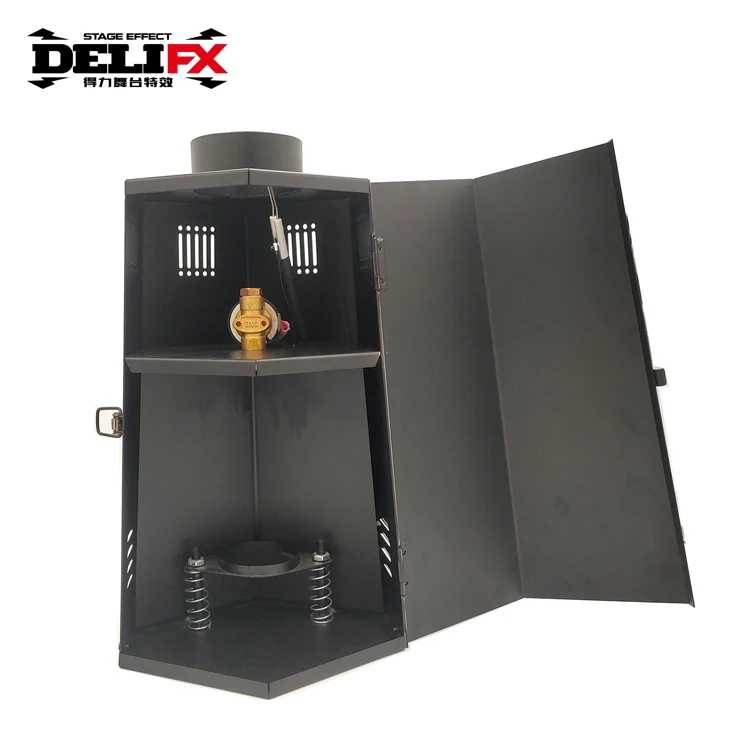 DELIFX 100W Performance Pyro Devices Flame Machine with Bottle Shelf Onboard DMX Power Control Compact Live Event Fire Devices