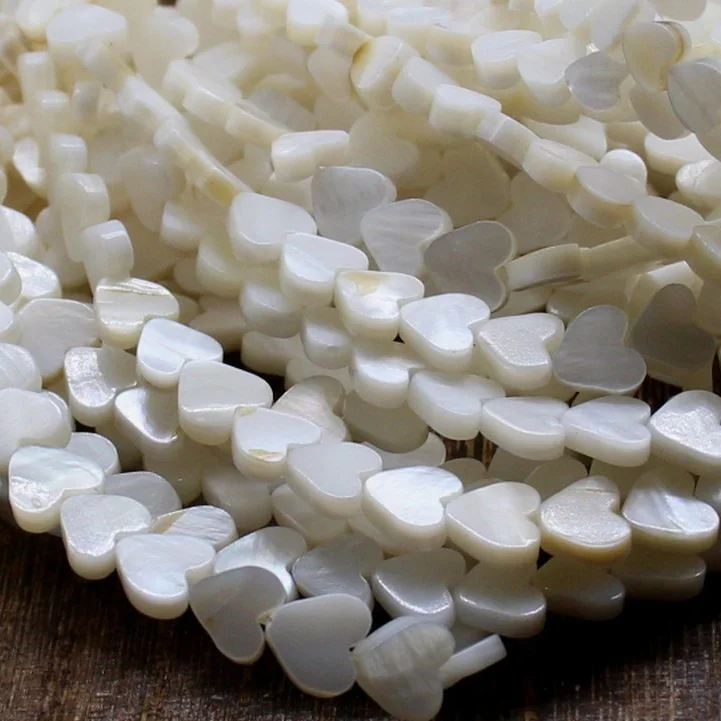 Wholesale 10mm Nature Heart Star Water Drop Shape Shell Beads Strand Natural White Drop Shell Beads