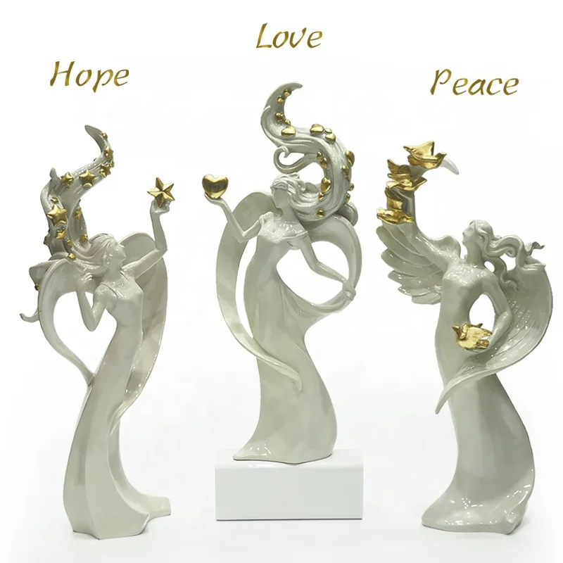 
Hot sell new custom indoor angel figurine hotel statue decoration sculptures home decor resin modern art sculpture 