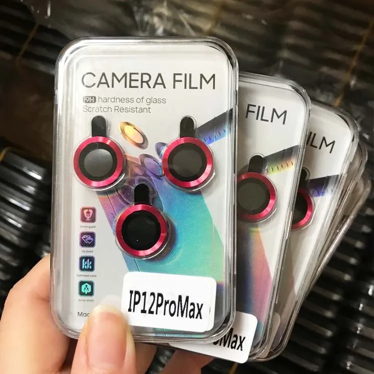 High Quality 3D Metal Aluminum Alloy Lens Ring Cover Camera Tempered Glass Lens Protector For Iphone 11 Pro Max 12 Mini X Xs Xr