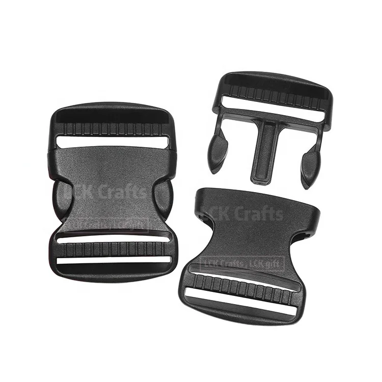 1 inch Black Plastic Buckle Clips Heavy Duty Dual Adjustable 25mm Quick Release Buckle