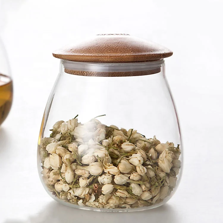 
Custom Glass Jar With Bamboo Wooden Lid Storage Bottles & Jars 
