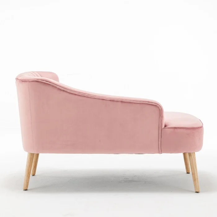 Light European Retro Style High Quality Healthy Sponge Soft Flannel With Armrest Living Room Chaise Lounge