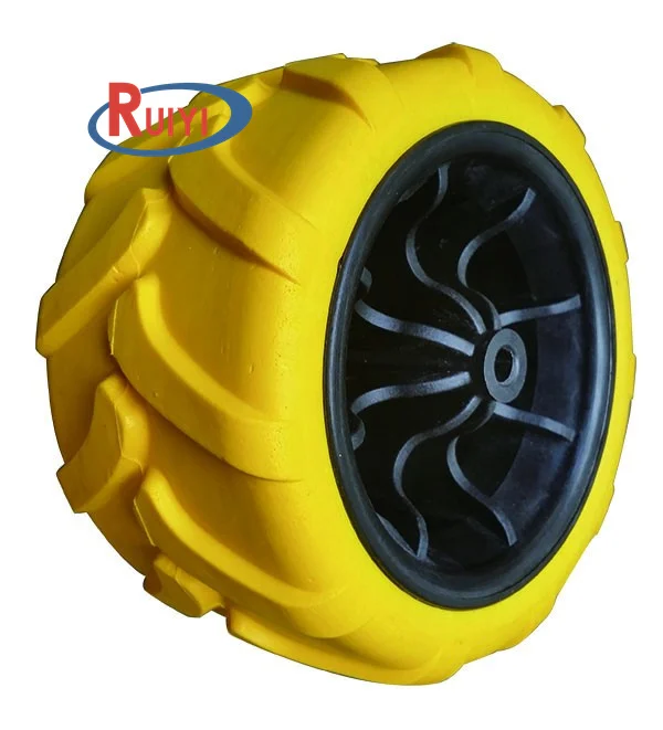 Polyurethane Foam Puncture Proof Flat Free Tire 7 inch Wheel for Beach Trolley 7x4 inch PU wheels