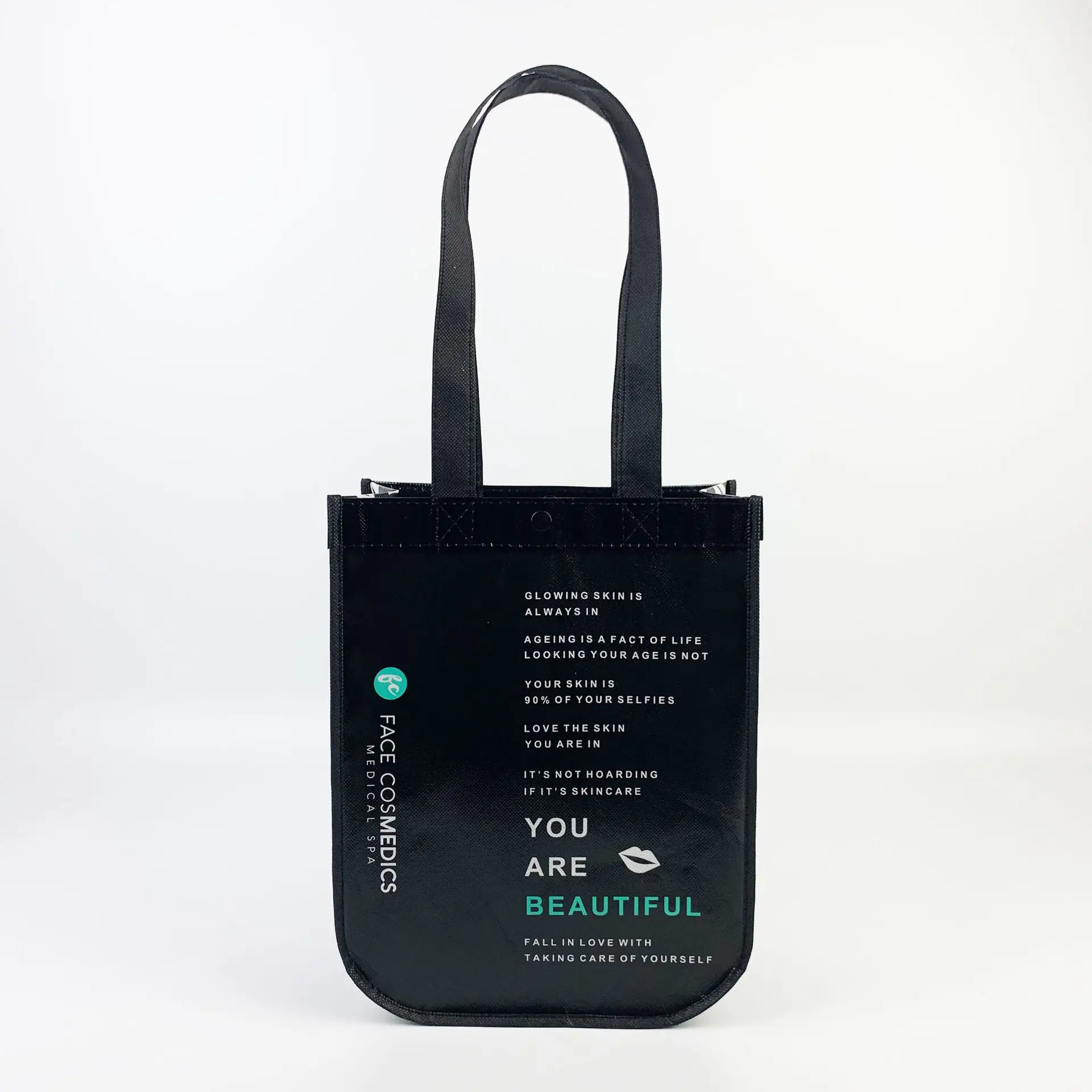 Custom Curved Corners Tote Laminated Non Woven Shopping bag Eco Tote Bag Pp Non Woven Bags