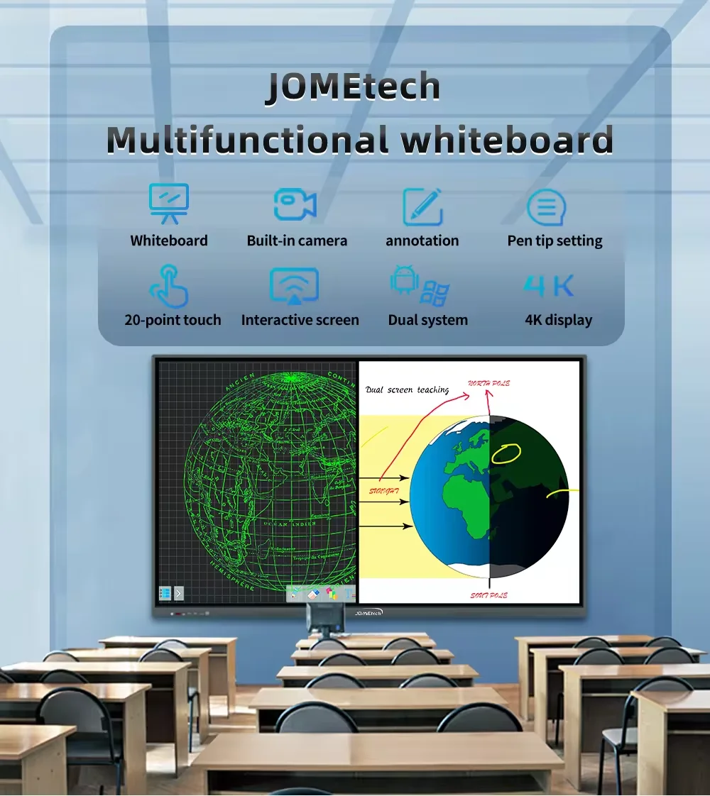 65/75/86/100 Inch  4K Multi-Touch Smart Interactive Flat Panels for Classrooms  Office Meetings  Enhance  Interactive Boards