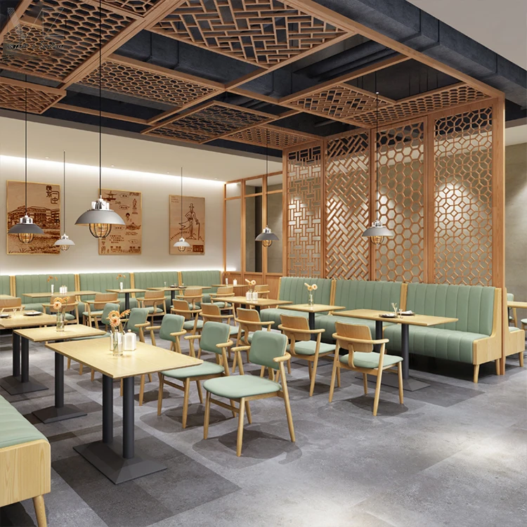 High Back Modern Sofa Set Furniture PU Fabric Upholstery Wood Frame Cafe Sofa Booth Seating Restaurant Dinner Sofa