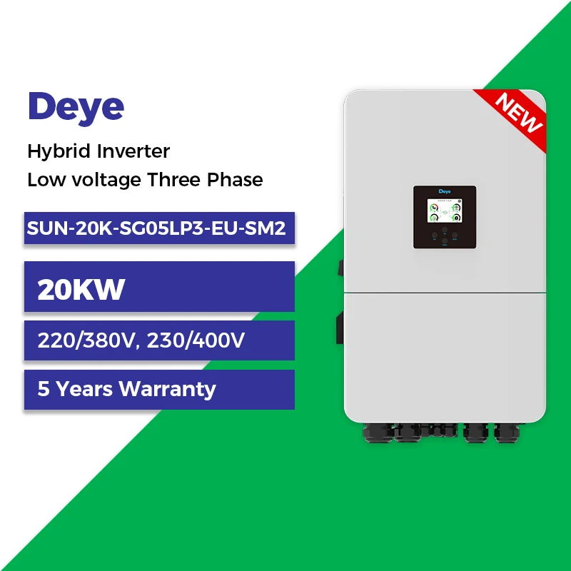 Новый Гибридный солнечный инвертор Deye 20 кВт 14 15 16 18 3 фазы SUN-20K-SG05LP3-EU-SM2 380 В IP65