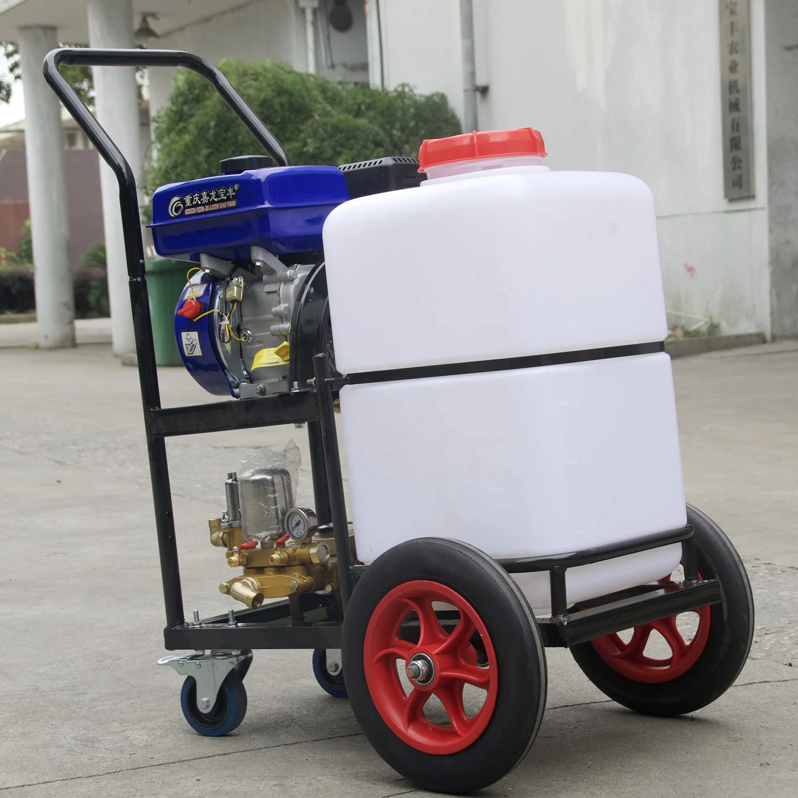 Тип вагонетки 60L сельскохозяйственных запотевание машины ранцевый опрыскиватель двигателя