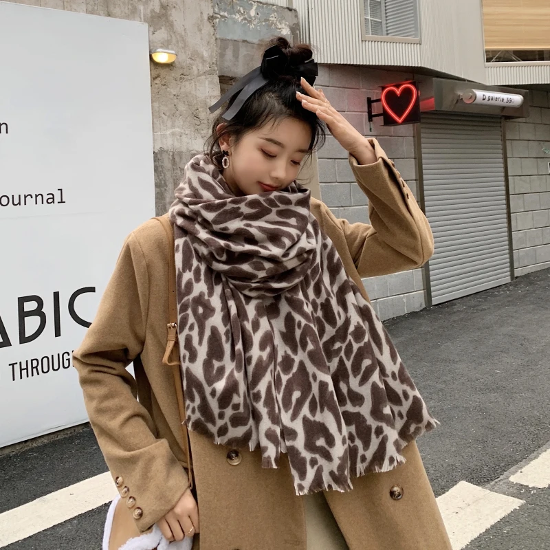 Women Fashion Classic  Checked Tassels Shawl Wrap Cashmere Clashing colors Christmas Leopard print Scarf