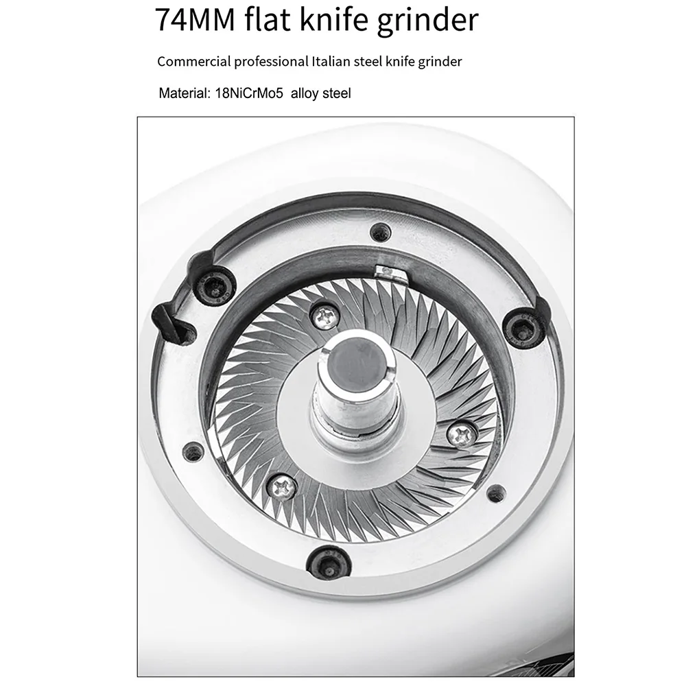 ZILONG Automatic Professional Commercial Electric Coffee Grinder Big Capacity 74mm Cutter Stainless Steel for shop and hotel Use