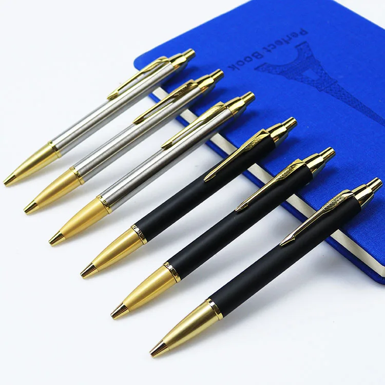 International classic custom logo push parker pen promotion gift luxury metal ballpoint pen