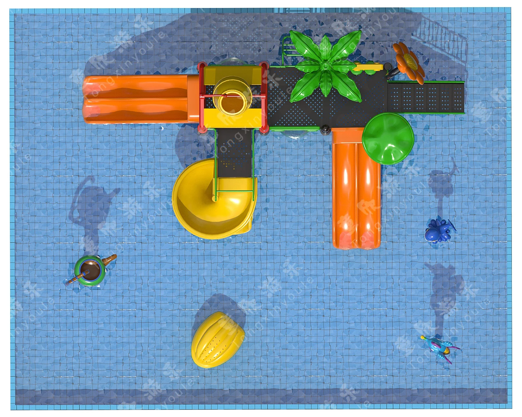 Amusement park plastic water slides water park playground water house for sale