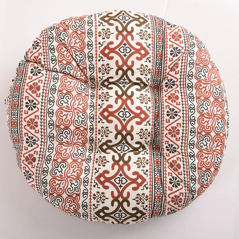 Cheersee round elephant animal cotton linen custom printed large arabic floor seatiing sitting cushions for floor