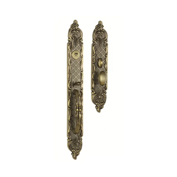  European luxury style bronze sliding zinc alloy antique hidden wood door lock handles hotel villa home