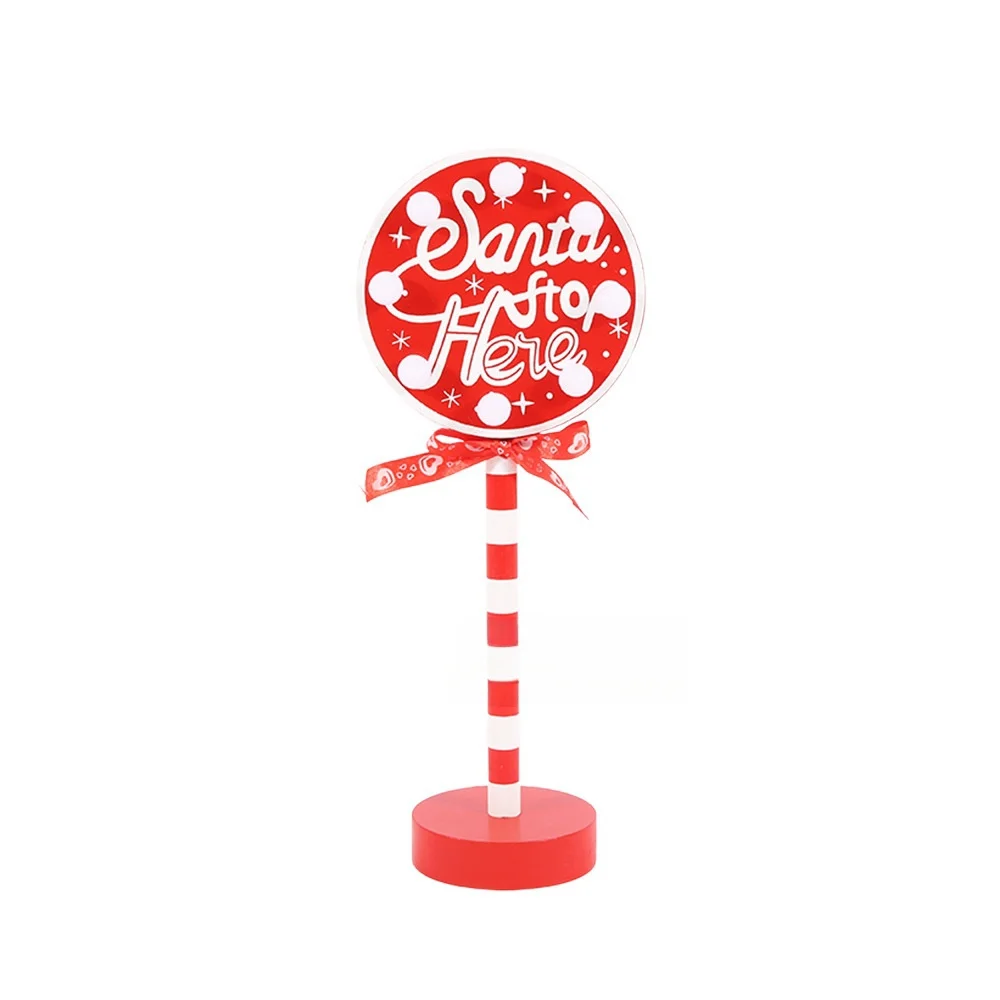 Santa Stop Here Sign Battery Operated Desktop Led Christmas Decorative Light for Xmas Ornaments