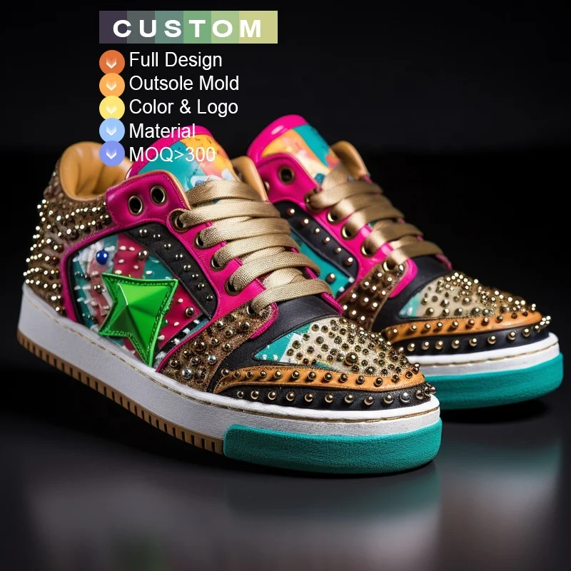 Custom luxury brand sneakers Streetwear Retro Couple Students Outdoor Sports Shoes Luxury Sneaker Black White Casual Shoes