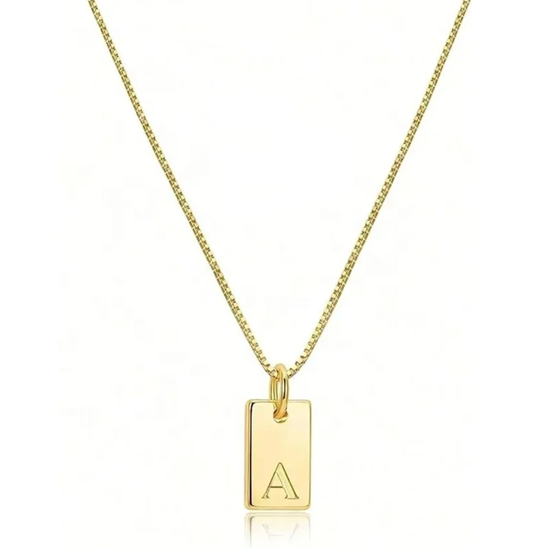 Stainless Steel Jewelry 18 K Gold Initial Letter Necklace Personalized DIY  Alphabet Necklace For Party