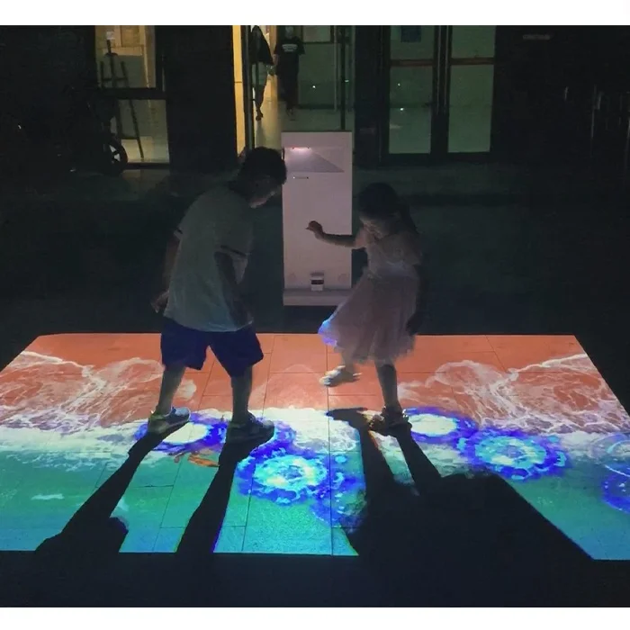 Portable Mobile Diy Interactive Floor Rising Projector Motor Screen Projection Game System Moveable Stand Floor Projector