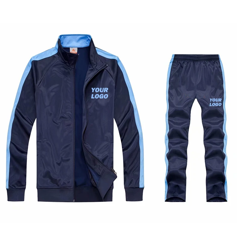 Пустой тренировочный костюм OEM для бега, мужской спортивный костюм из 100% полиэстера, оптовая продажа спортивных курток на заказ